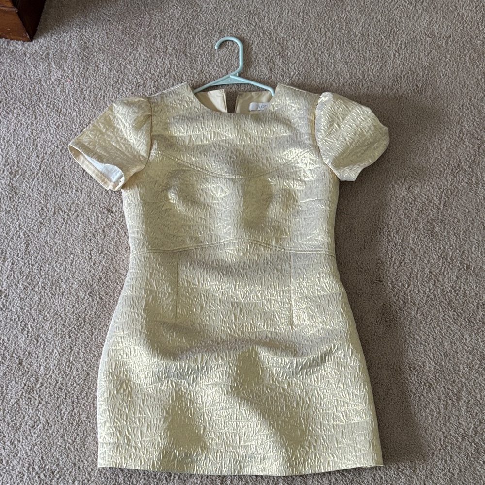 LOFT Cream Textured Mini Dress